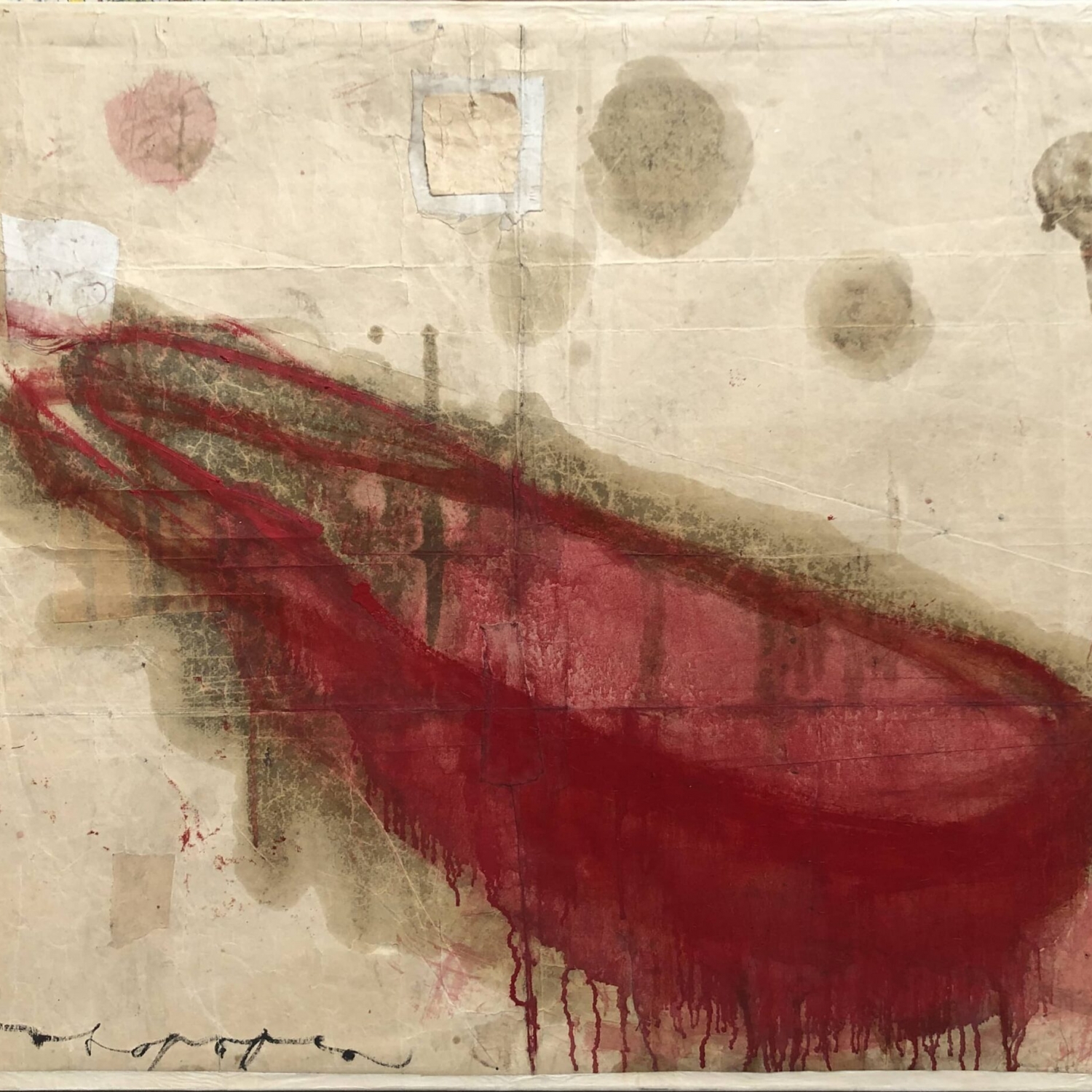 Luca Caccioni, Lotophagie, 2010, pigmenti, olio di papavero su carta e tela, pigments, poppy oil on paper and canvas, 61,5x84 cm, CACCTM0090