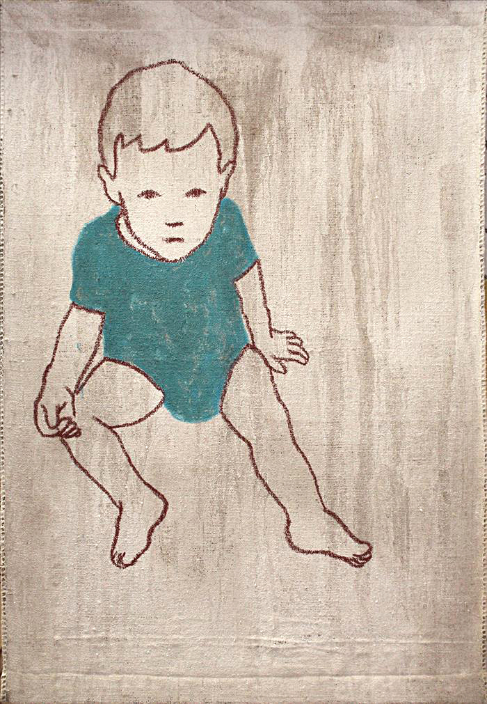 Valerio Berruti, Il sentiero, 2017, affresco su iuta, fresco on jute, 132,0 x 90,0 cm, BERTM1088