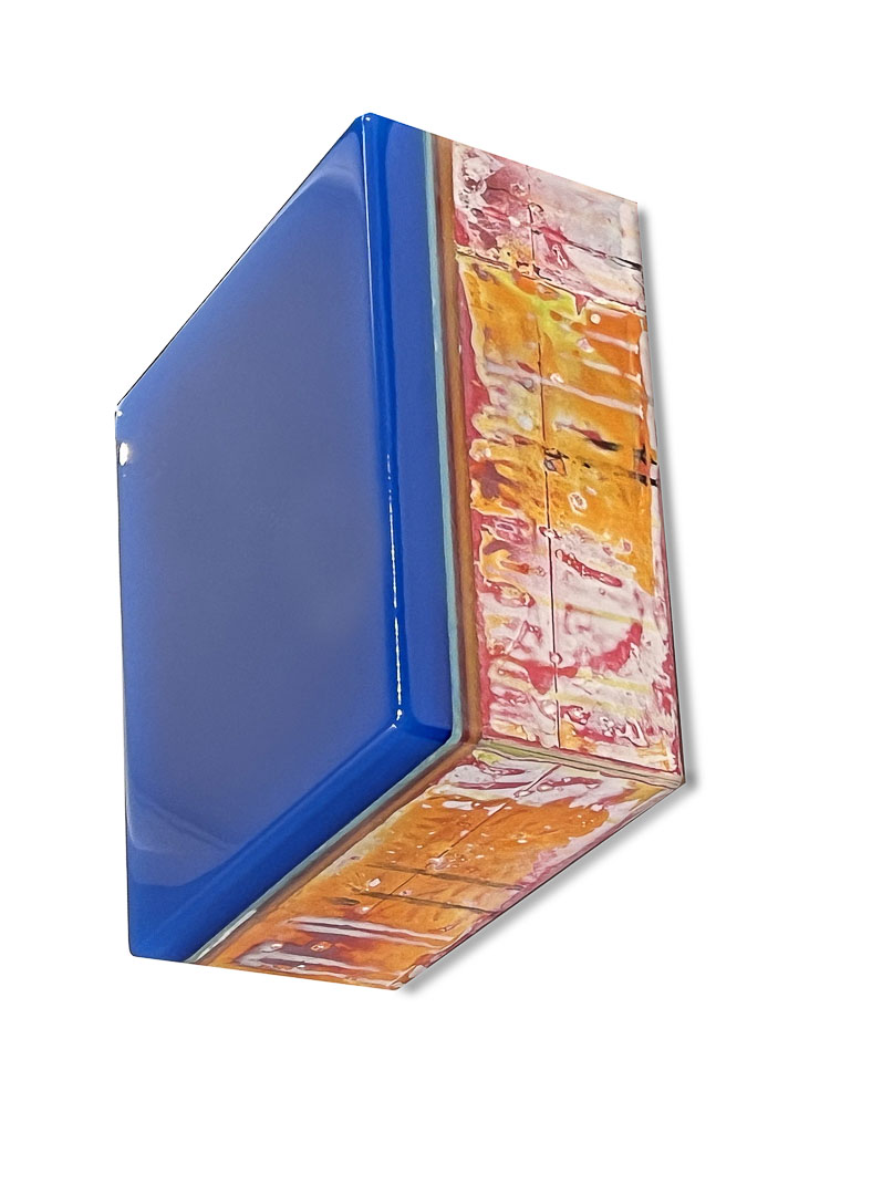 Ivan De Menis - Tessera 230/2 2019 - legno,tessuto,smalti,pigmenti, resina epossidica - 28 x 20 x 14 cm - DEMETM016