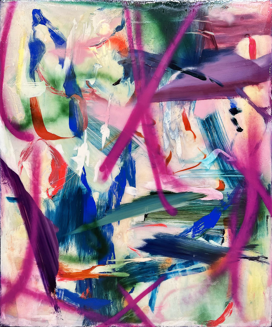 Elisa Grezzani, Come due gocce d'acqua, 2022 2023, tecnica mista su tavola, mixed media on board, 180,0 x 150,0 cm, GREZTM003