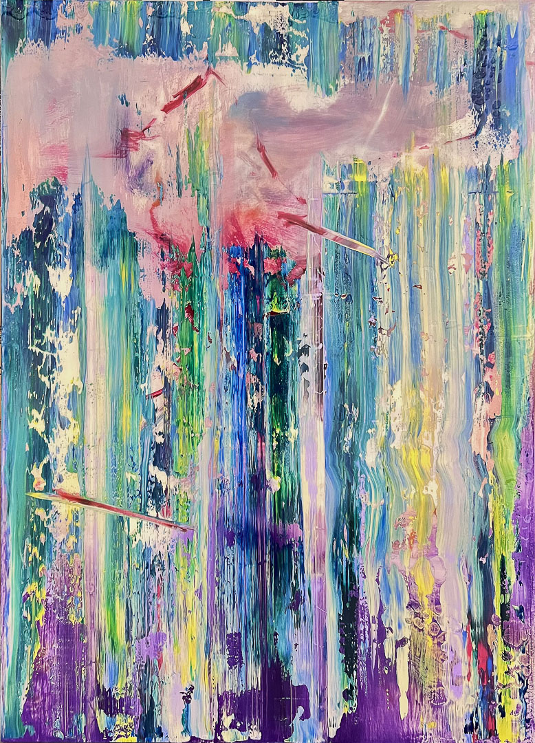 Elisa Grezzani, Aus der Serie "Schwalben" #2, 2023, tecnica mista su tavola, mixed media on board, 150,0 x 110,0 cm, GREZTM007