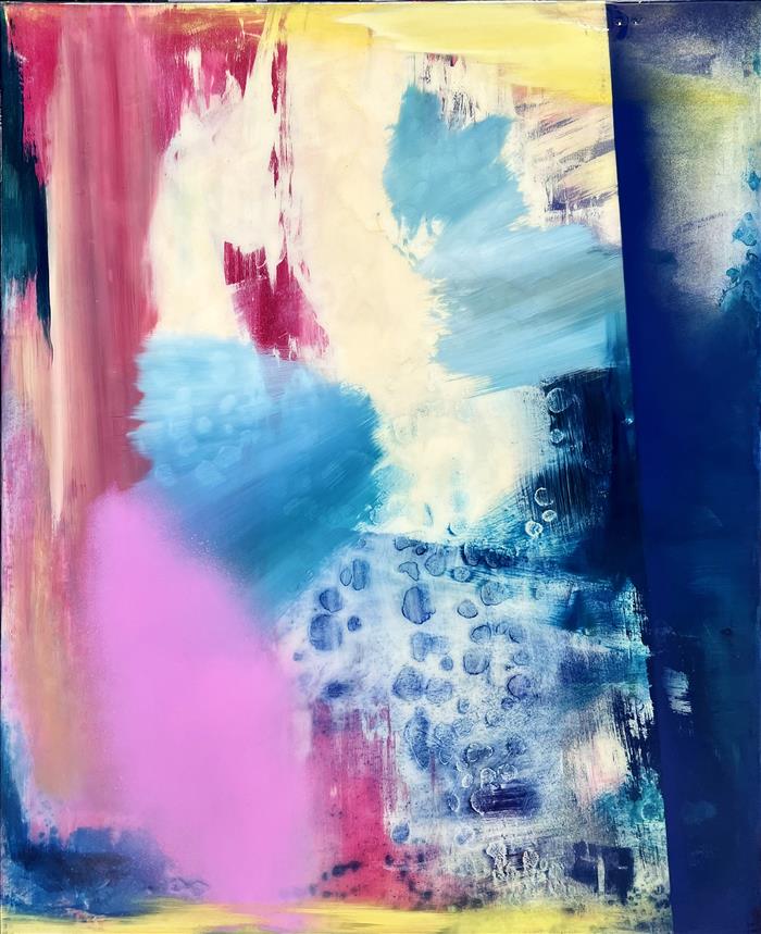 Elisa Grezzani, Abgrund, 2023, dipinto ad olio e resina su tavola, oil and resin painting on board, 111 x 90 cm, GREZTM020