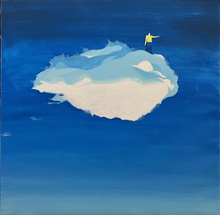 Emiliano Ponzi, Clarity of intent, 2022, tempera e acrilico su tela, tempera and acrylic on canvas, 120 x 121 cm, PONZIBOZ005