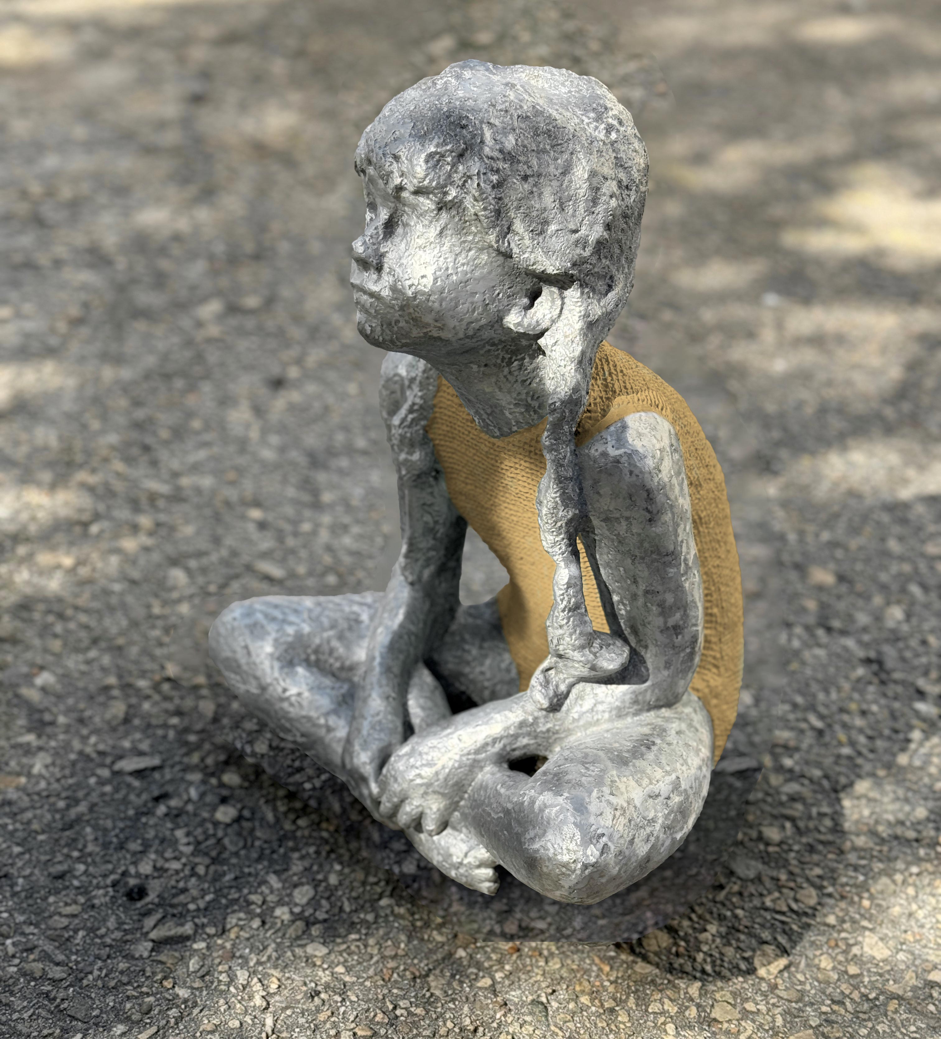 Valerio Berruti, Aurora #1, 2023, scultura in alluminio con juta dipinta, 50 x 40 x 28 cm, BERSC1561