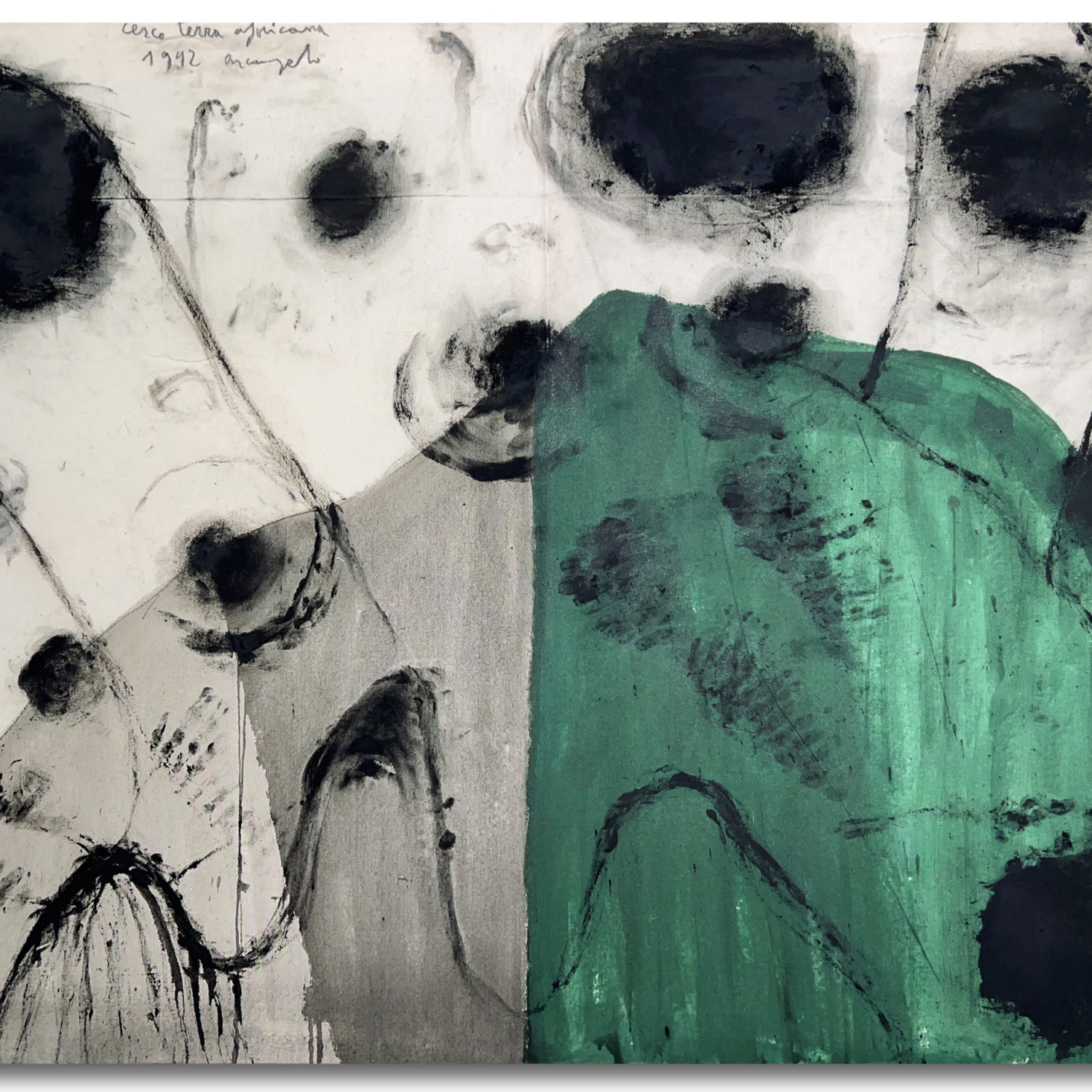 Arcangelo, Cerco terra africana, 1992, tecnica mista su tela, mixed media on canvas, 113,0 x 151,0 cm, ARCTM0281