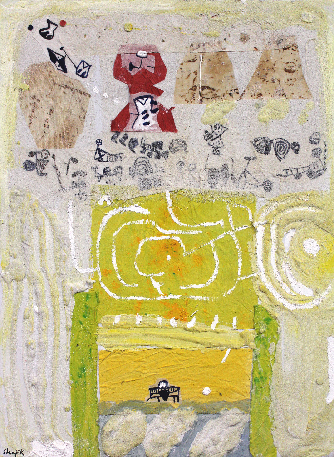 Medhat Shafik, I luoghi del mito, 2023, tecnica mista su tela, 72 x 52 cm, SHAFTM1335