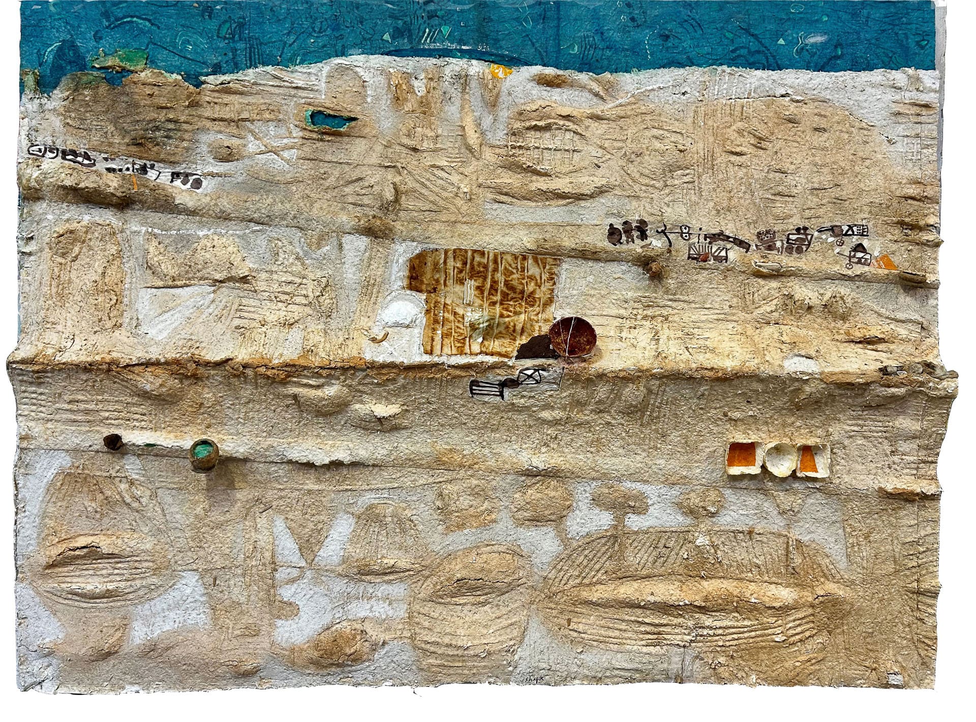 Medhat Shafik, Sahara, 2023, impronta con carta a mano, 150 x 200 cm, SHAFTM1374