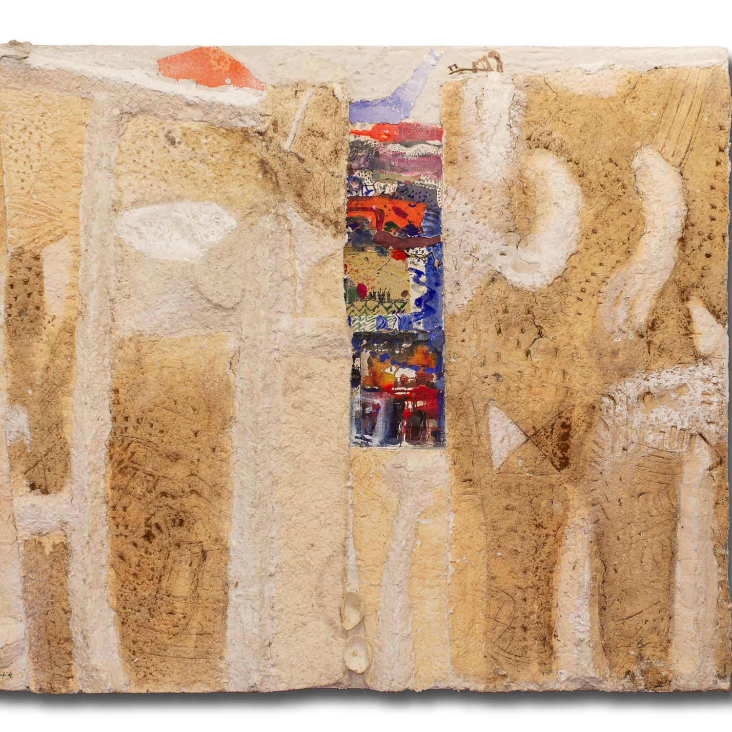 Medhat Shafik, Deserti - luoghi di reperti, 2022, hand-paper imprint, 130 x 140 cm, SHAFTM1380