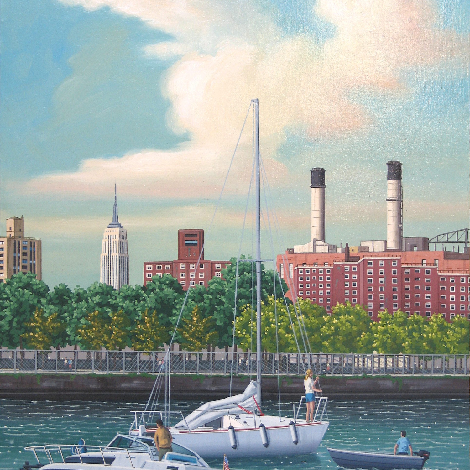 Aldo Damioli, Venezia New York, 2007, Tecnica mista su tela, mixed media on canvas, 71x53 cm, 70/dam