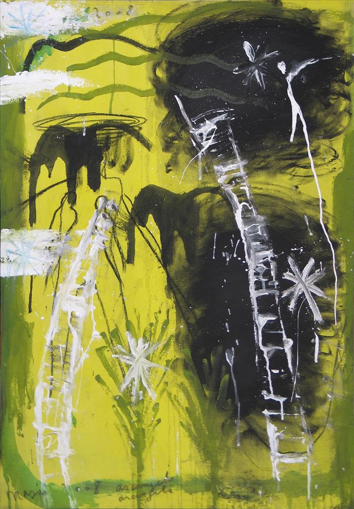 ARCANGELO, Masai, 2008, Tecnica mista su tela, Mixed media on canvas, 86 x 60 cm, ARCCT0043