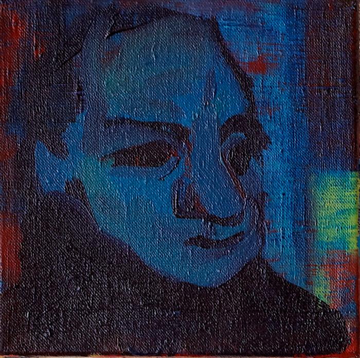 Michael Ajerman, Mensch, 2009, olio su lino, oil on linen, 25,5 x 25,5 cm, AJERTM0071