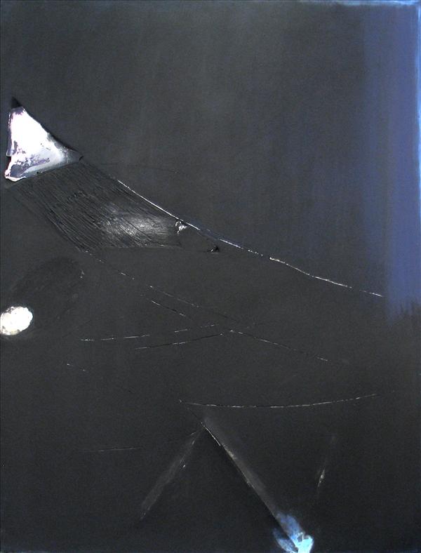 Franco Guerzoni, 2006, La stanza dei dolmen e dei menhir, tecnica mista su tavola, scagliola, pigments and charcoal dust on board, 200 x 150 cm