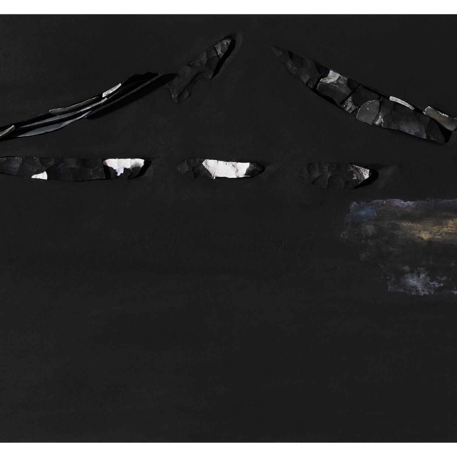 Franco Guerzoni, Piranesi, 2011, scagliola, pigmenti e polvere di carbone su tavola, scagliola, pigments and charcoal dust on board, 100x150cm