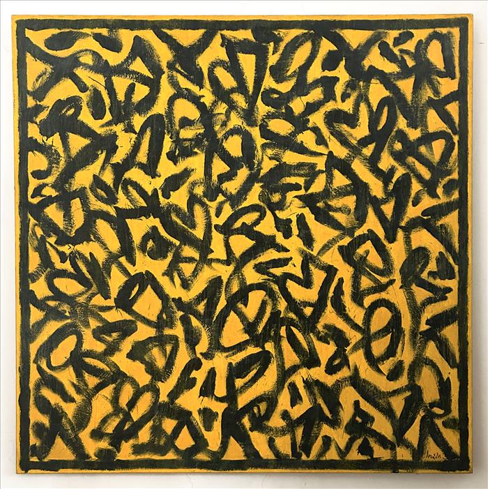 Sergi Barnils, Aixi es van fer el cel i la terra amb tot el que contenev. 2019, 2024, tecnica mista su tela, mixed media on canvas, 180,0 x 180,0 cm, BARTM1392