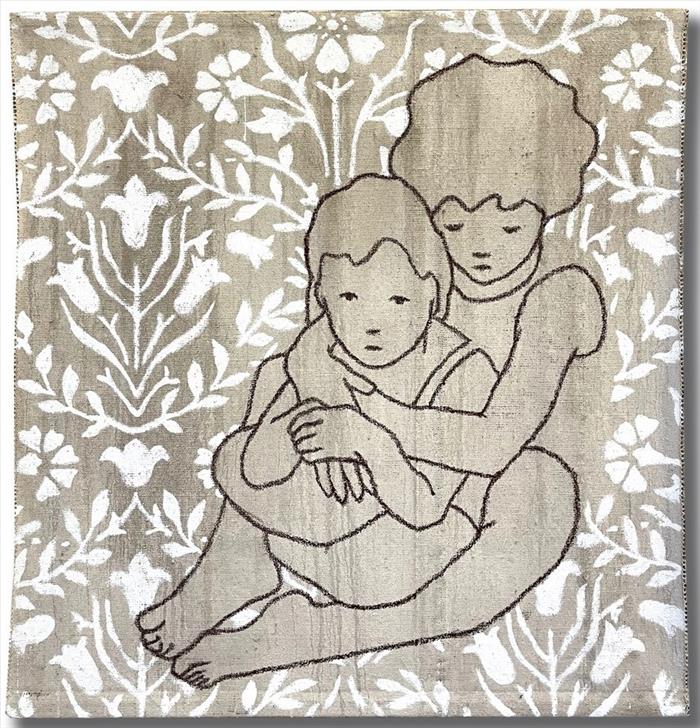 Valerio Berruti, Flowers, 2023, affresco su juta, fresco on jute, 150,0 x 123,0 cm, BERTM1549
