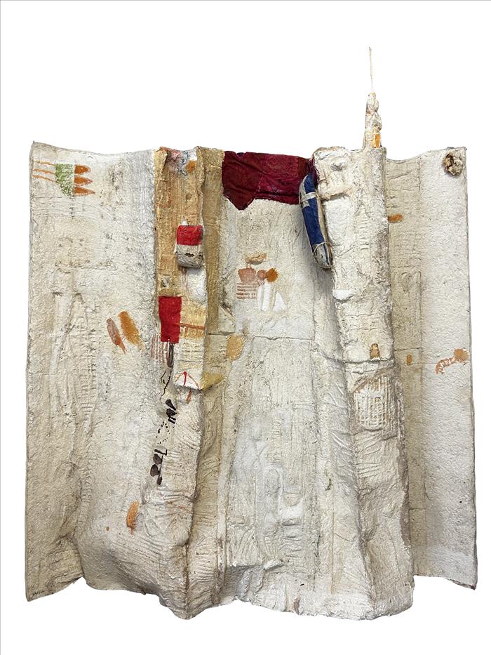 Medhat Shafik, Guardiano della torre, 2023, impronta con carta a mano, handprint with paper, 187,0 x 235,0 cm, SHAFTM1377