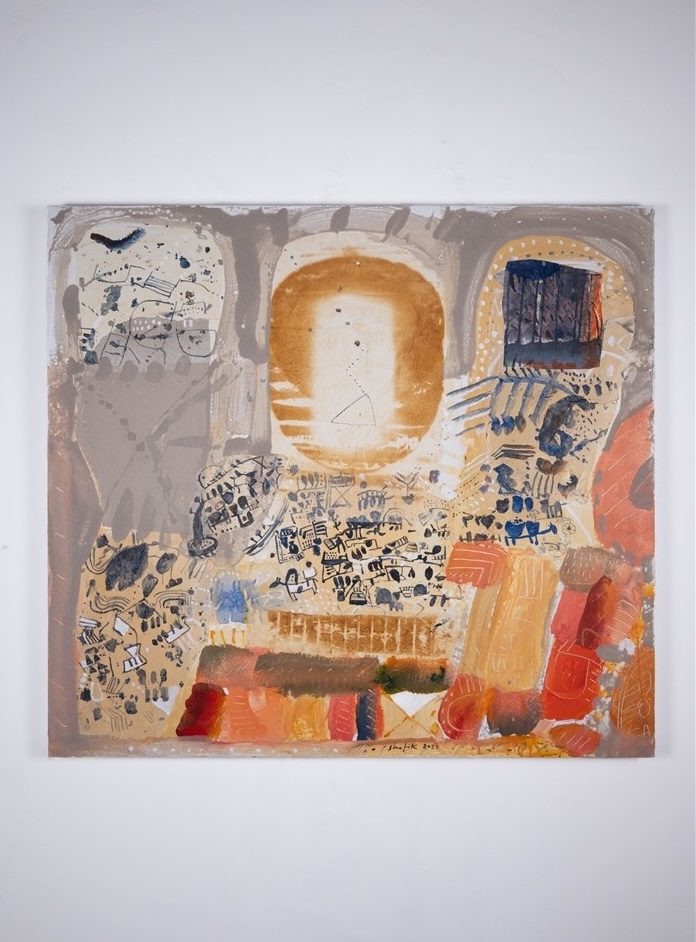 Medhat Shafik, I mercati delle spezie, 2026, tecnica mista su tela di lino, mixed media on linen canvas, 100,0 x 110,0 cm, SHAFTM1388