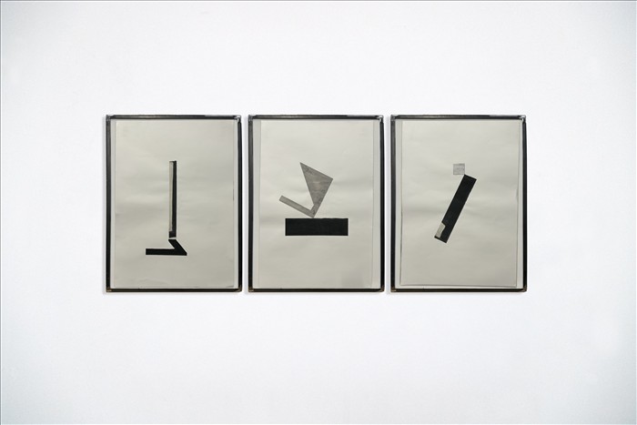 Marco Tirelli, Senza titolo, 1985, tempera e collage su carta, tempera and collage on paper, ogni elemento/each 71,0 x 50,0 cm, TIRPOL065
