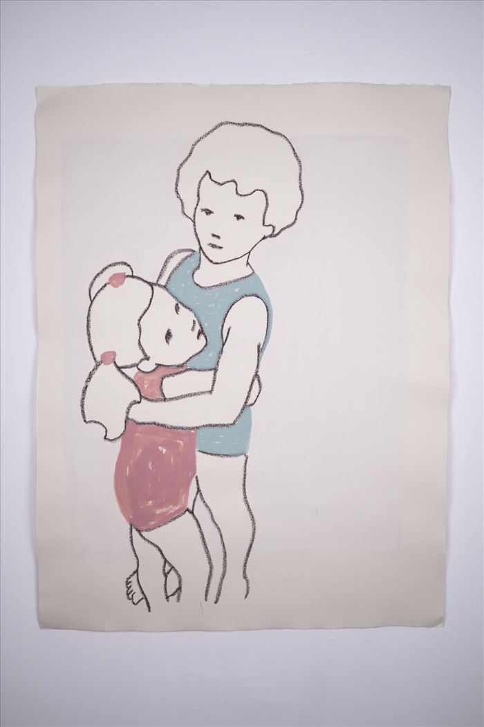 Valerio Berruti, L'abbraccio, 2026, tecnica mista su cartoncino, mixed media on cardboard, 105,0 x 78,0 cm, BERCT1826